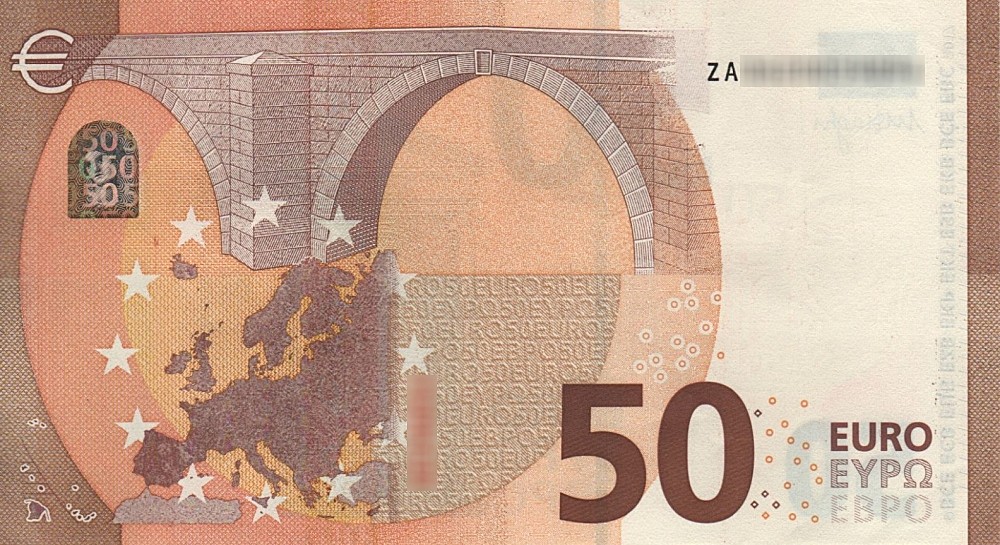 Détail du billet de 50 € 2017 Belgique
