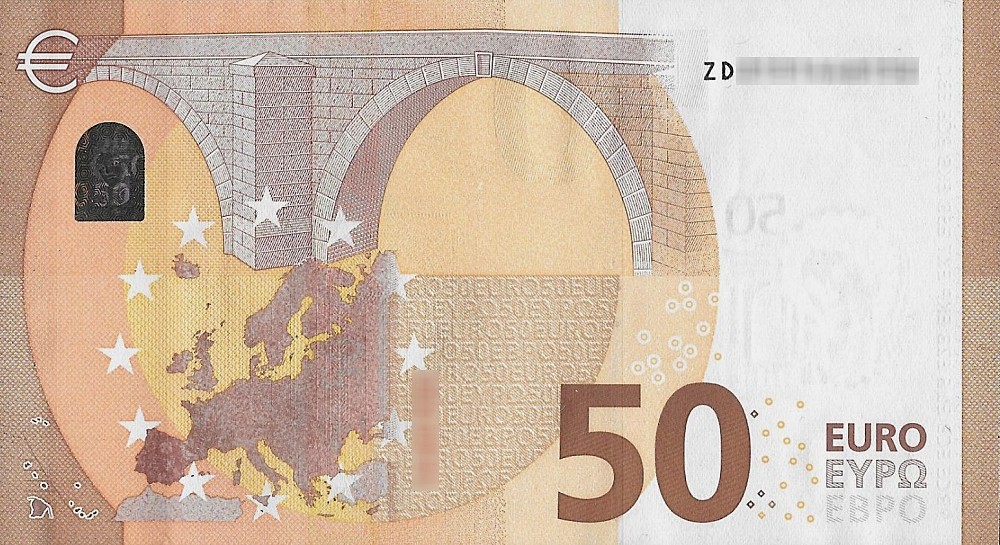 Détail du billet de 50 € 2017 Belgique