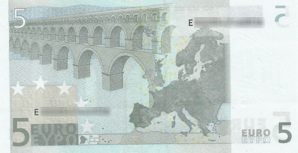Détail du billet de 5 € 2002 Slovaquie