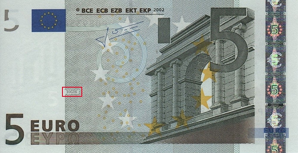 Billet de 5 € 2002 Pays-Bas