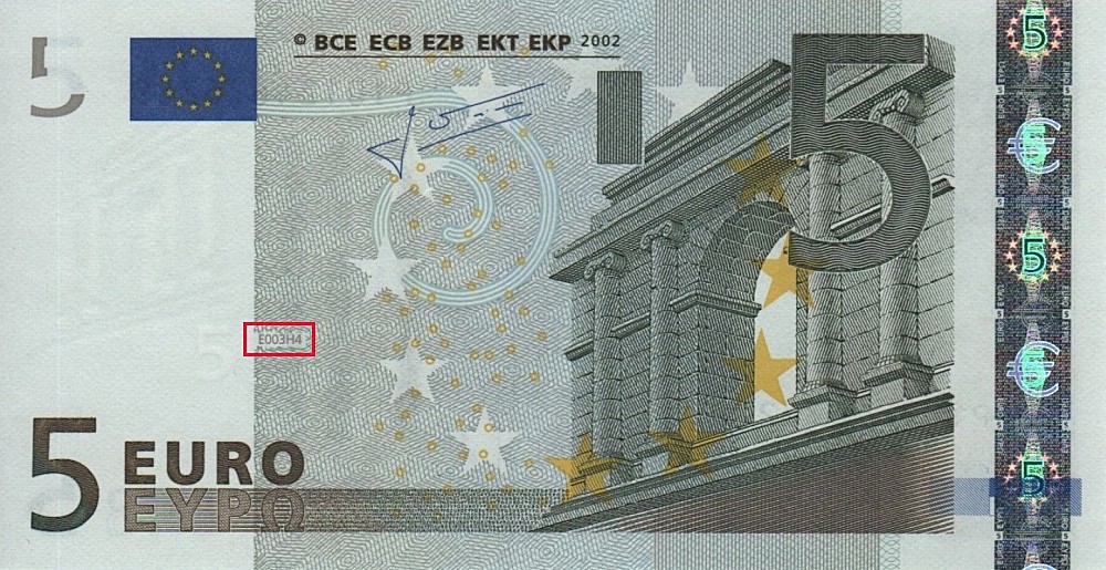 Billet de 5 € 2002 Pays-Bas