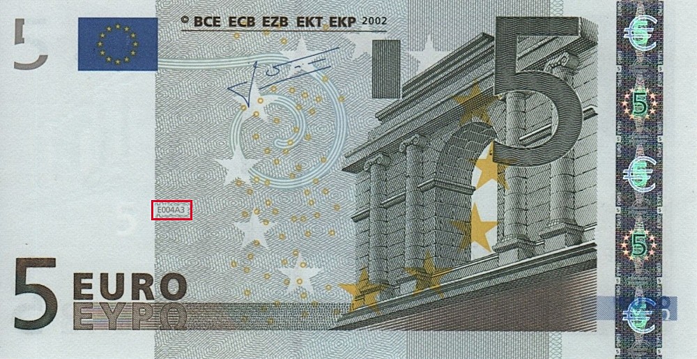 Billet de 5 € 2002 Pays-Bas