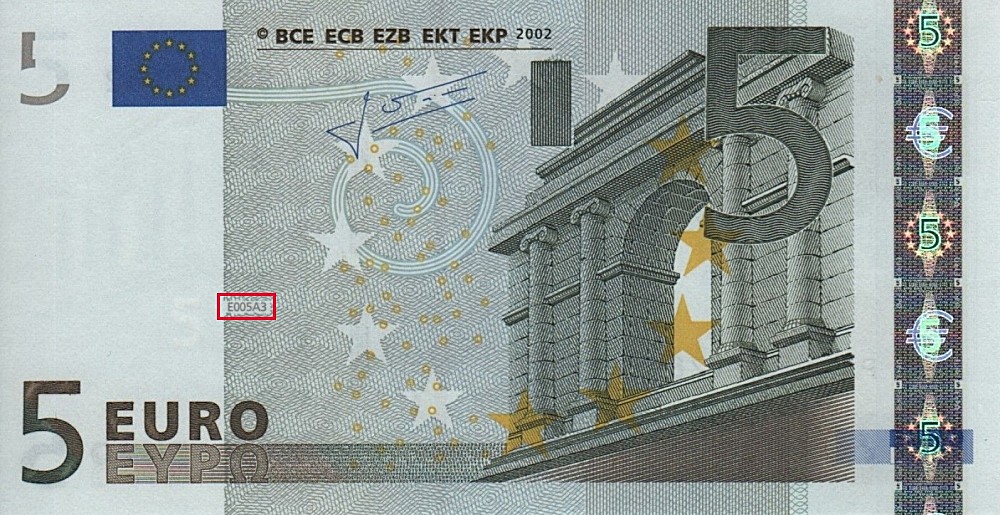 Billet de 5 € 2002 Pays-Bas