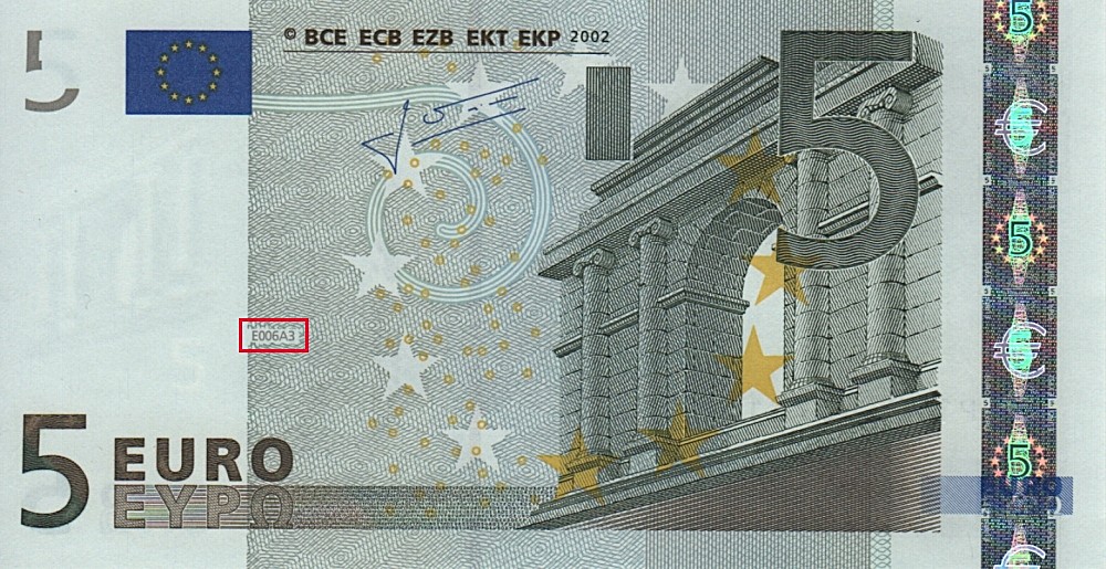 Billet de 5 € 2002 Pays-Bas