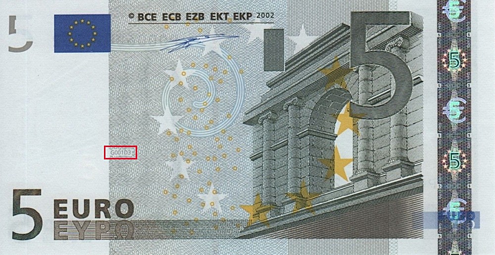 Billet de 5 € 2002 Pays-Bas