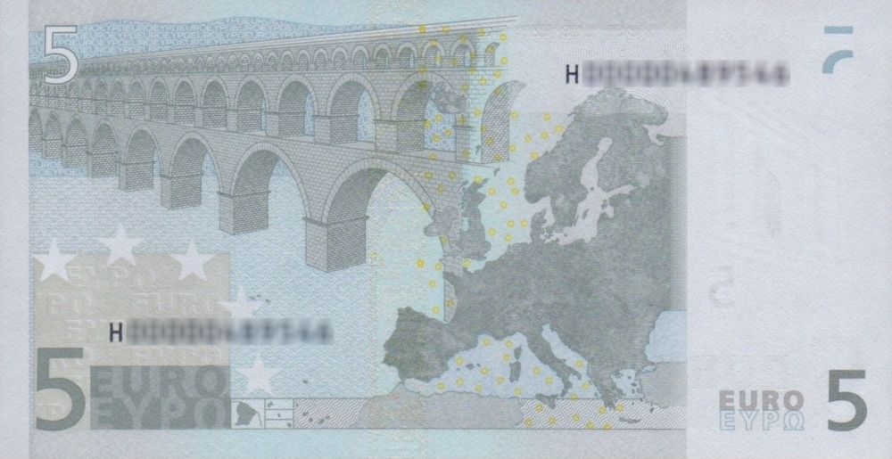 Détail du billet de 5 € 2002 Slovénie