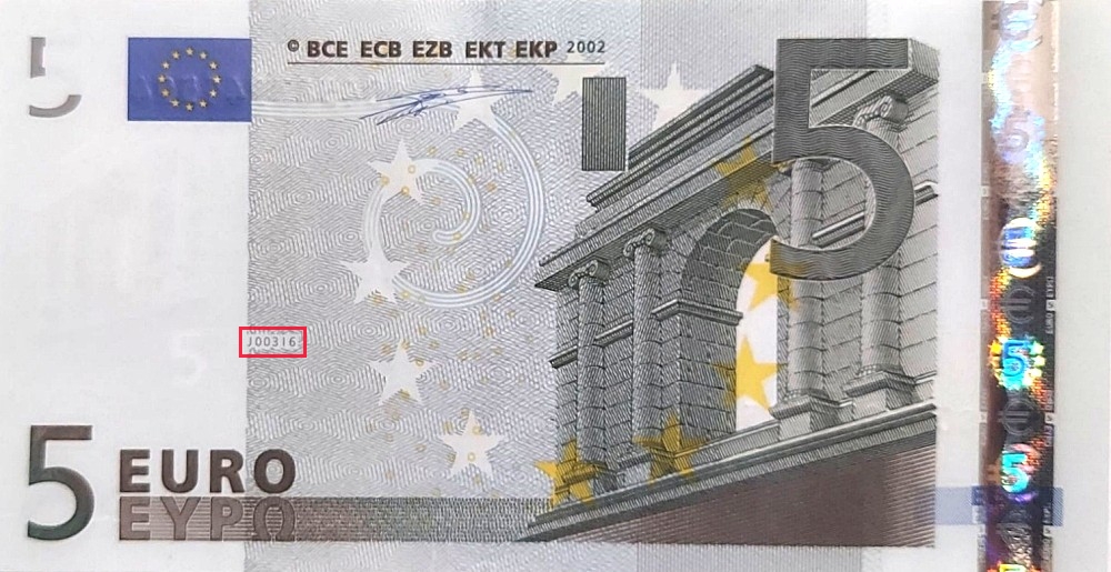 Billet de 5 € 2002 Italie