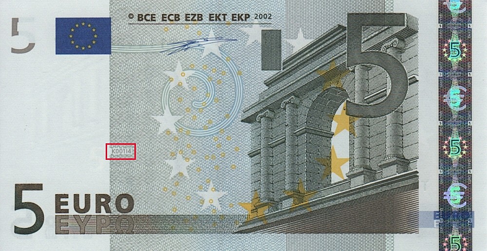 Billet de 5 € 2002 Irlande