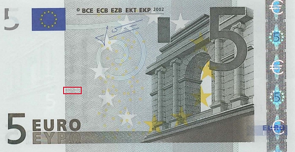 Billet de 5 € 2002 Irlande