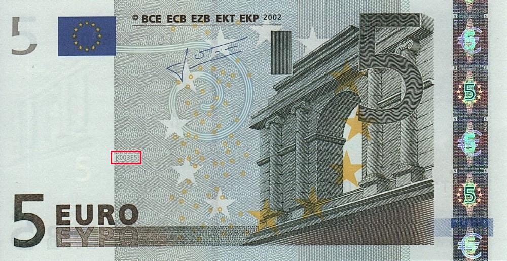 Billet de 5 € 2002 Irlande
