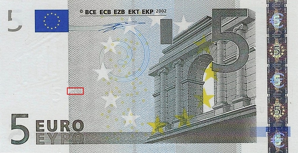 Billet de 5 € 2002 France