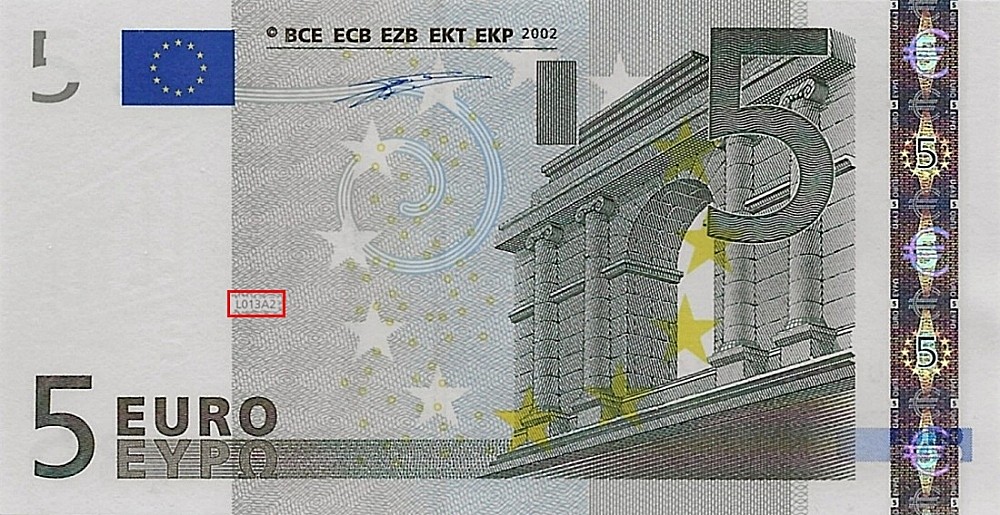 Billet de 5 € 2002 France