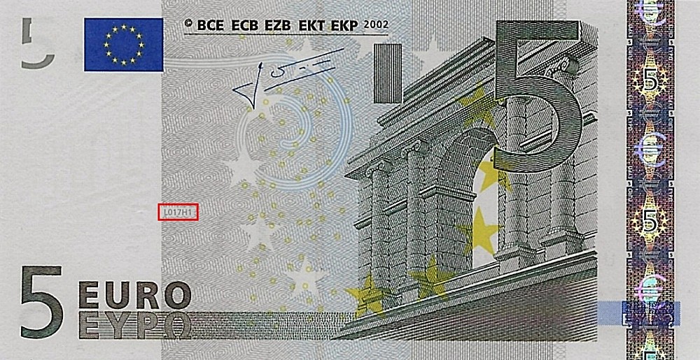 Billet de 5 € 2002 France