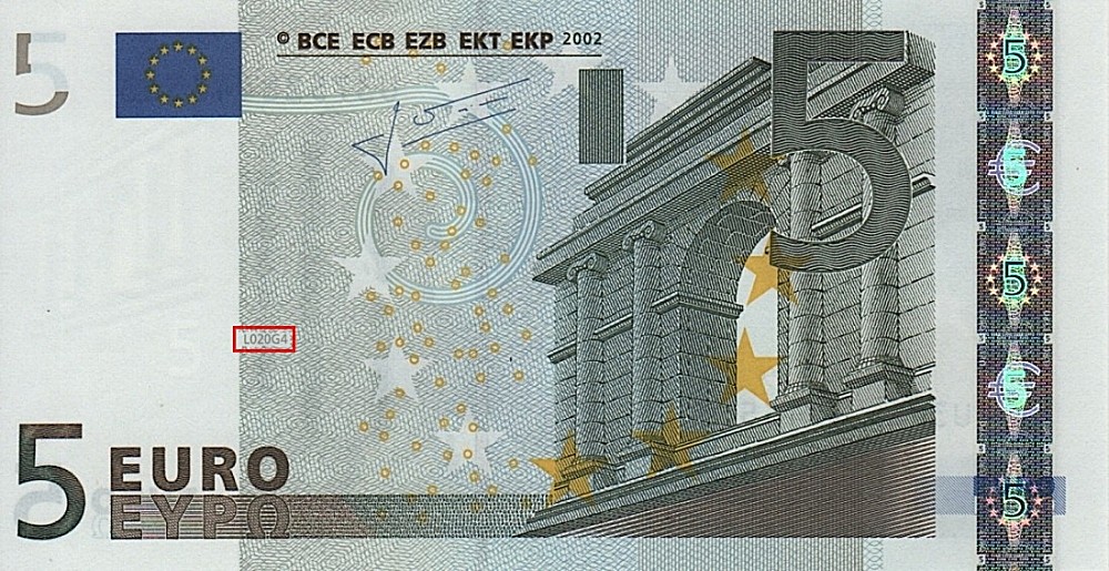 Billet de 5 € 2002 France
