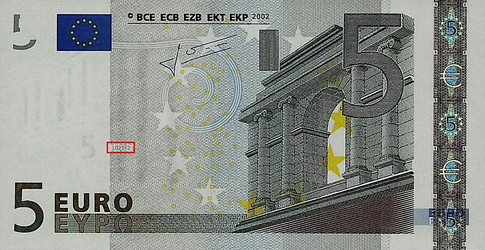 Billet de 5 € 2002 France