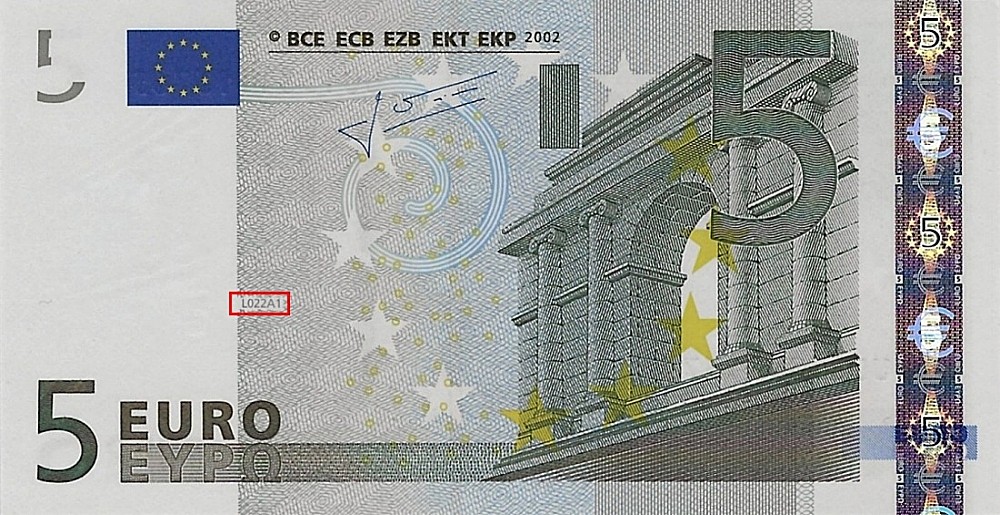 Billet de 5 € 2002 France