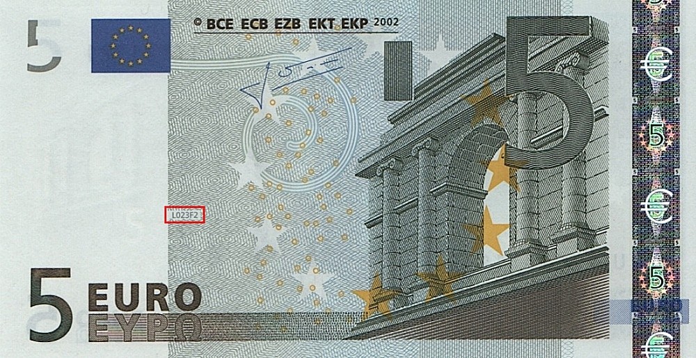 Billet de 5 € 2002 France