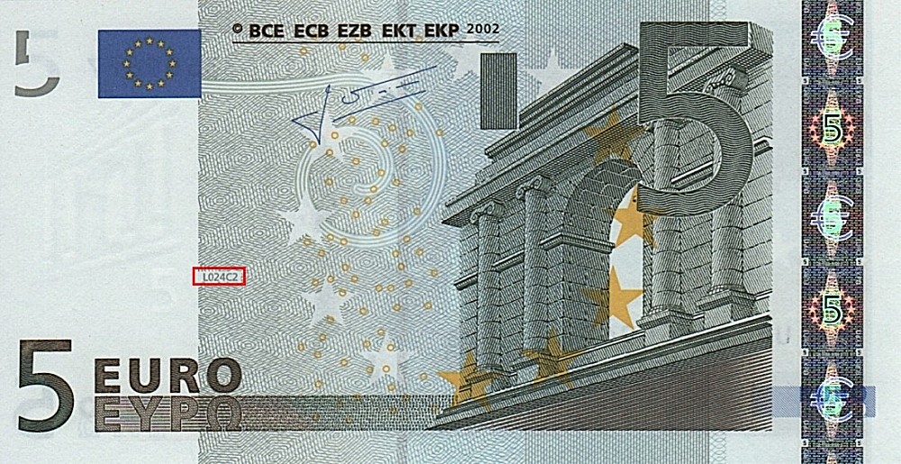 Billet de 5 € 2002 France