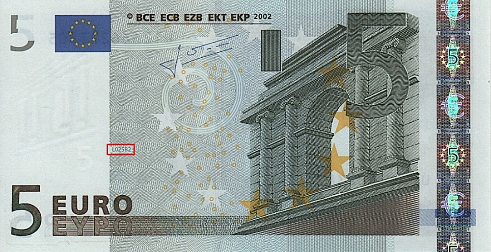 Billet de 5 € 2002 France