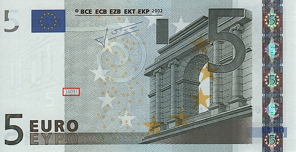 Billet de 5 € 2002 France