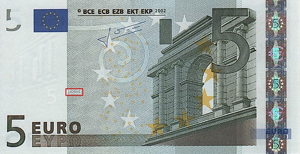 Billet de 5 € 2002 France