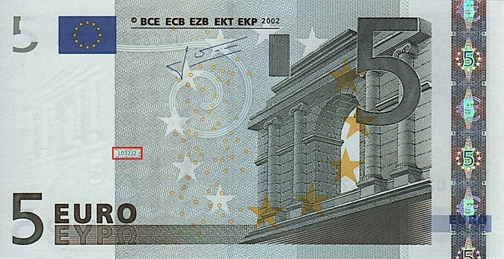 Billet de 5 € 2002 France