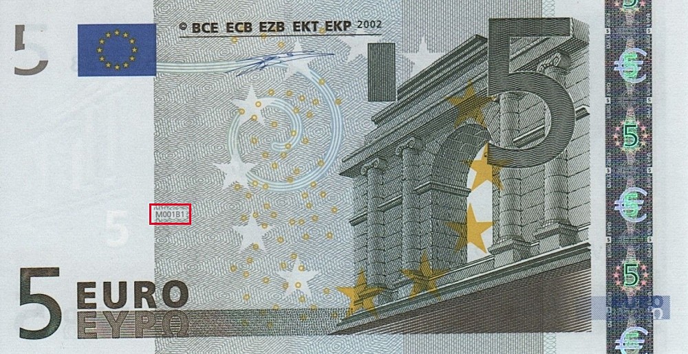 Billet de 5 € 2002 Espagne