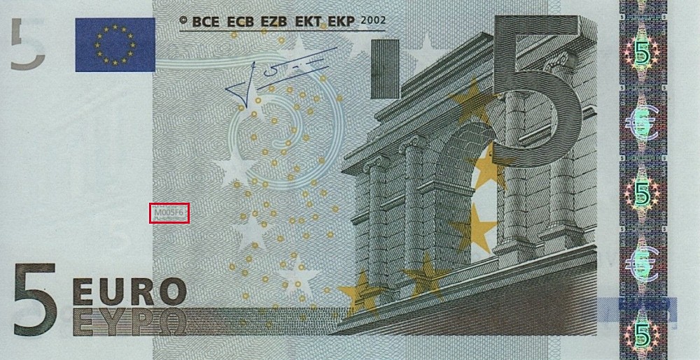 Billet de 5 € 2002 Espagne