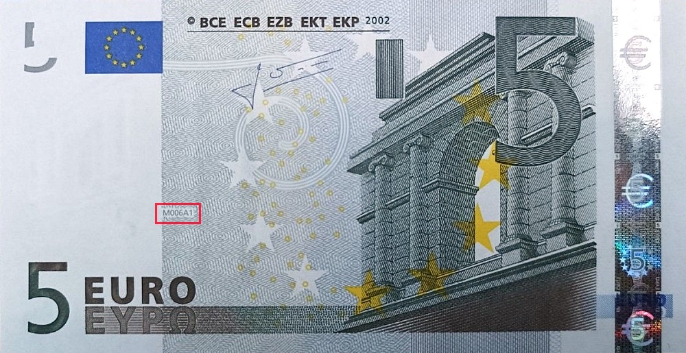 Billet de 5 € 2002 Espagne
