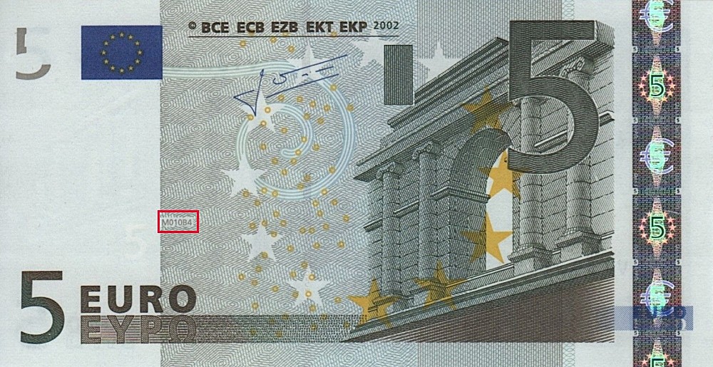 Billet de 5 € 2002 Espagne