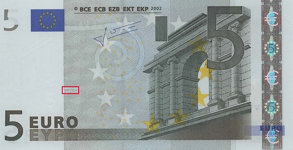 Billet de 5 € 2002 Espagne