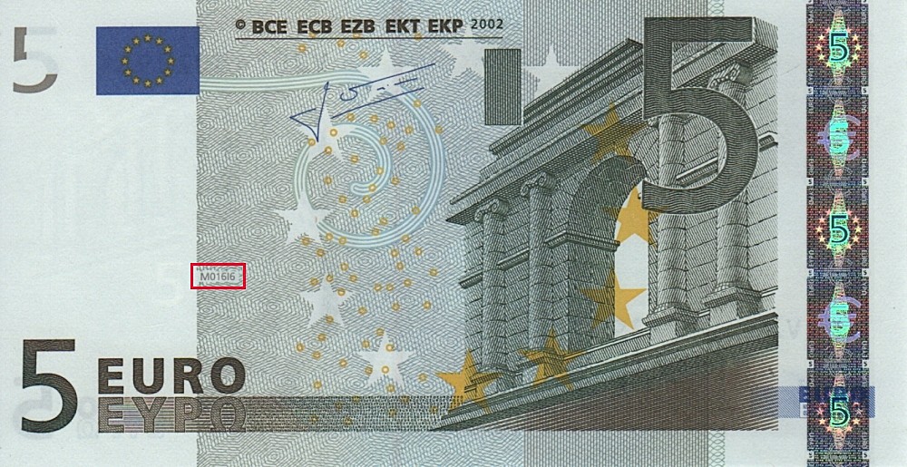 Billet de 5 € 2002 Espagne