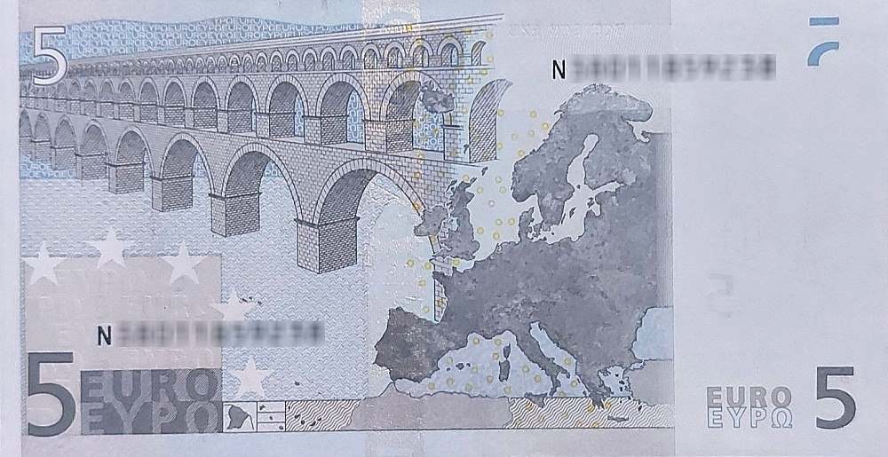 Détail du billet de 5 € 2002 Autriche