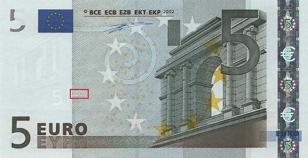 Billet de 5 € 2002 Allemagne