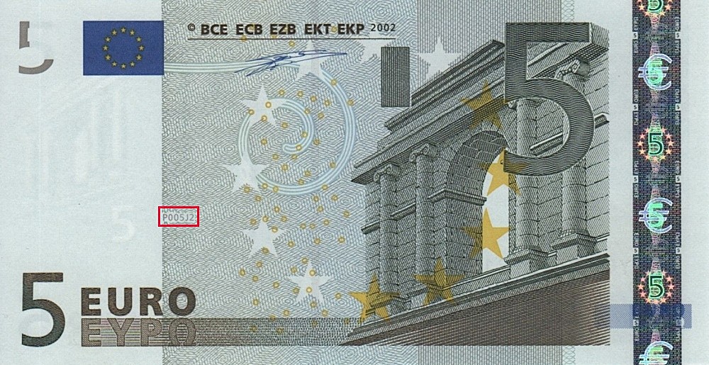 Billet de 5 € 2002 Grèce