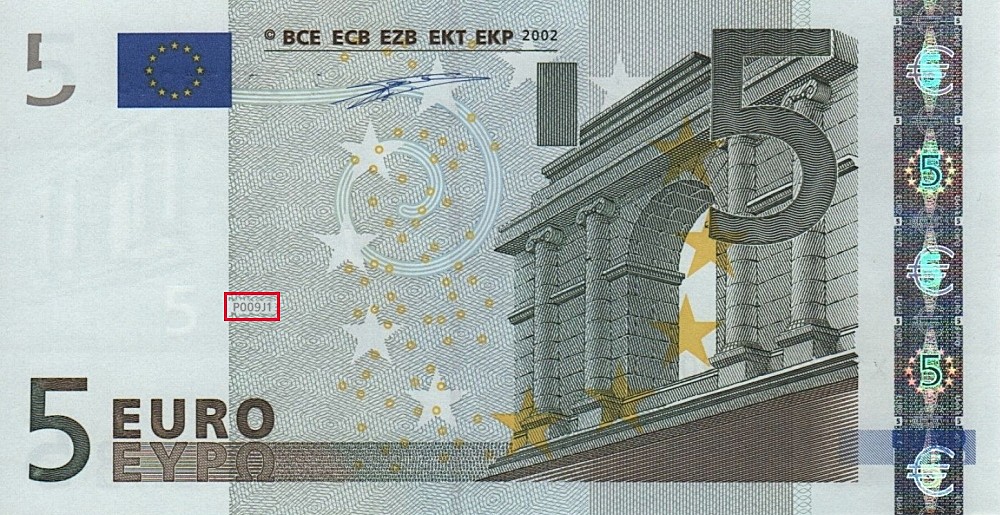 Billet de 5 € 2002 Allemagne
