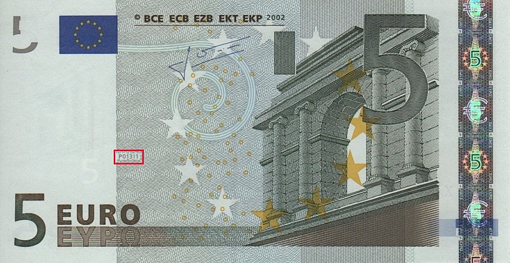 Billet de 5 € 2002 Allemagne