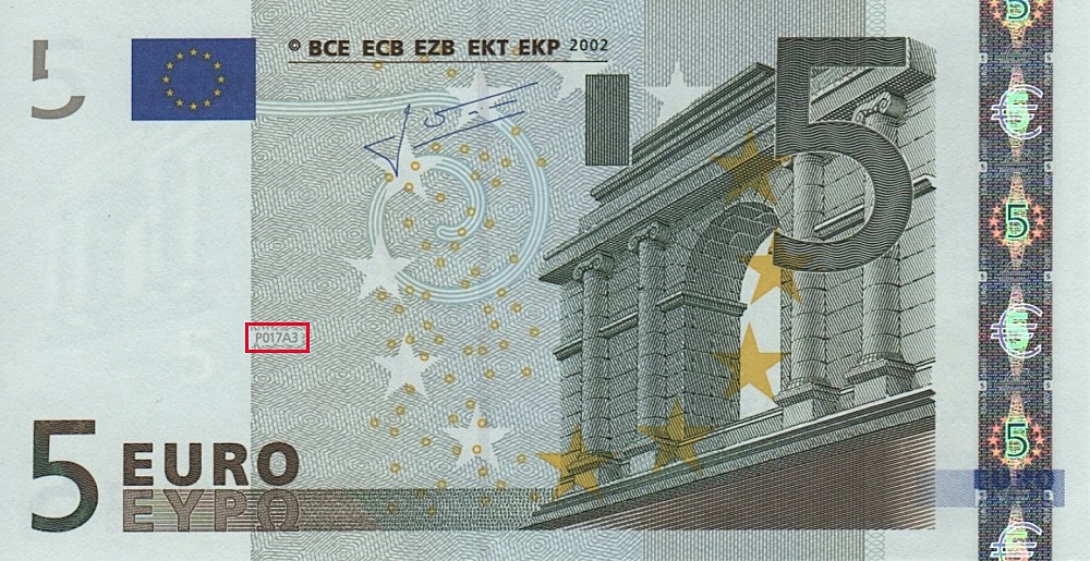 Billet de 5 € 2002 Allemagne