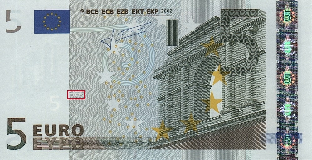 Billet de 5 € 2002 Allemagne