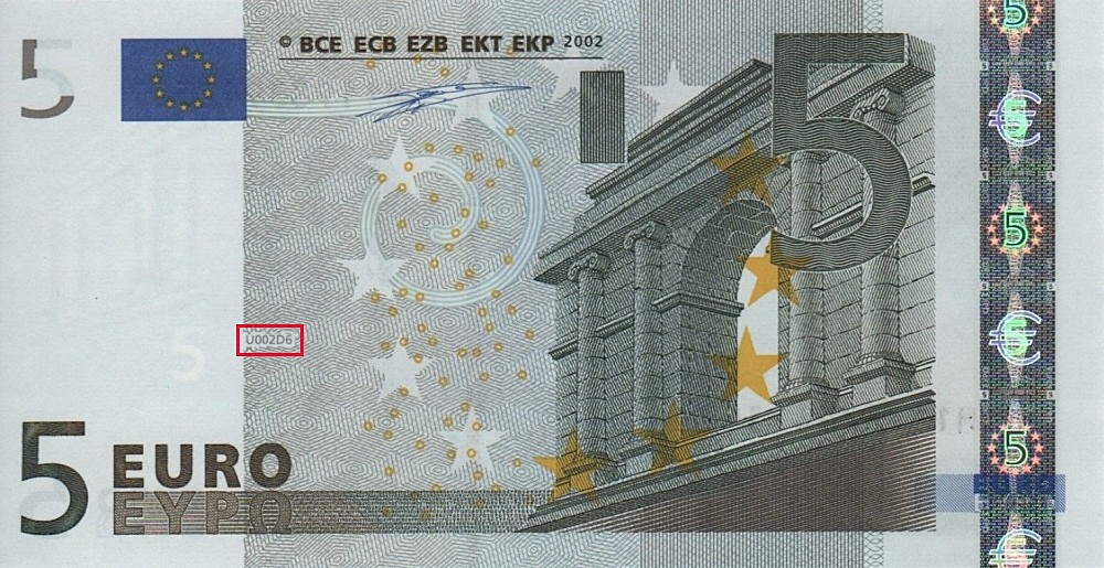 Billet de 5 € 2002 Portugal