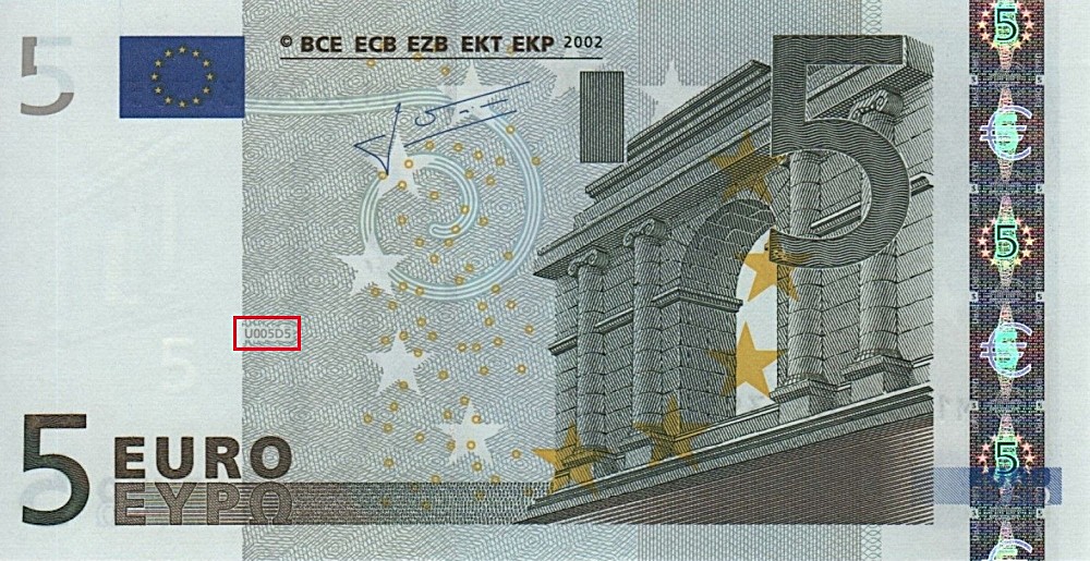 Billet de 5 € 2002 Portugal