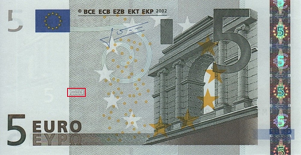 Billet de 5 € 2002 Portugal