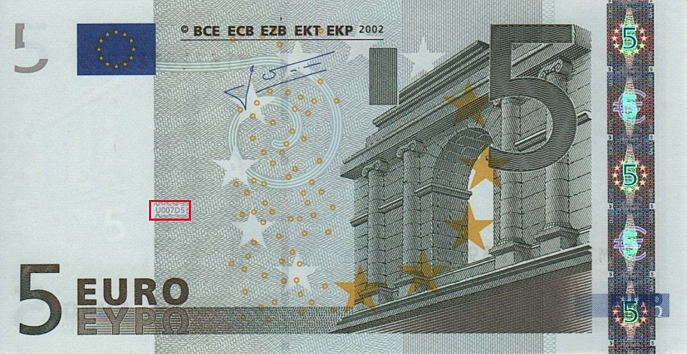 Billet de 5 € 2002 Portugal