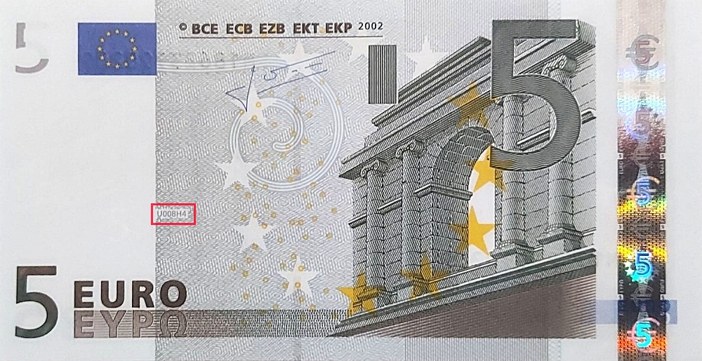 Billet de 5 € 2002 Portugal