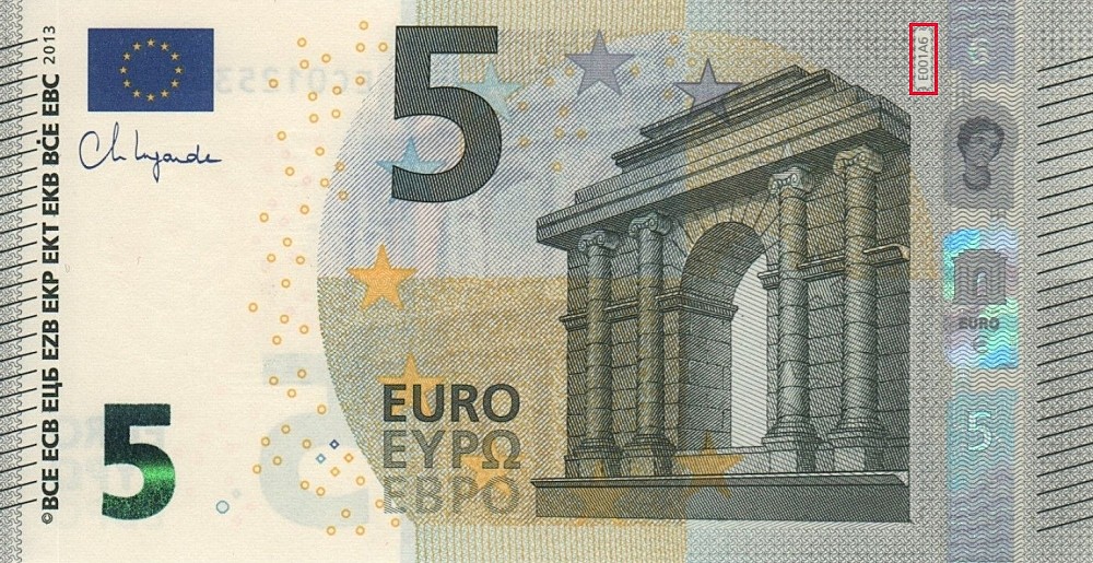 Billet de 5 € 2013 France (Oberthur)