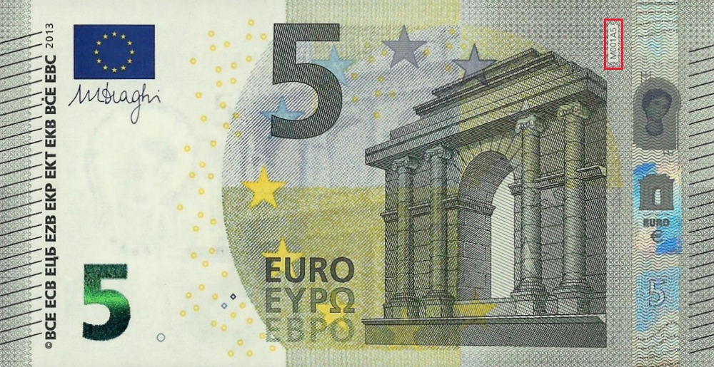 Billet de 5 € 2013 Portugal