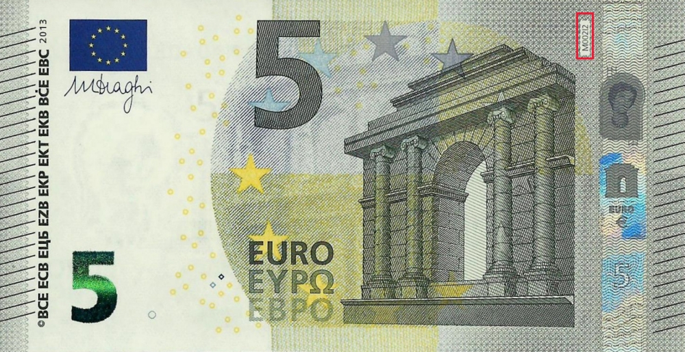 Billet de 5 € 2013 Portugal