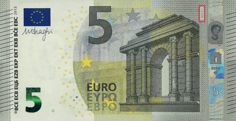 Billet de 5 € 2013 Portugal