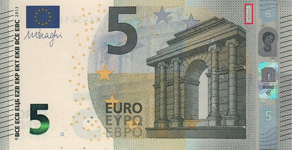 Billet de 5 € 2013 Portugal