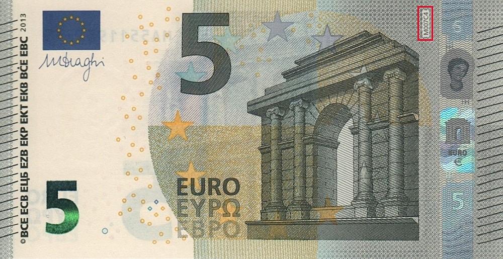 Billet de 5 € 2013 Portugal